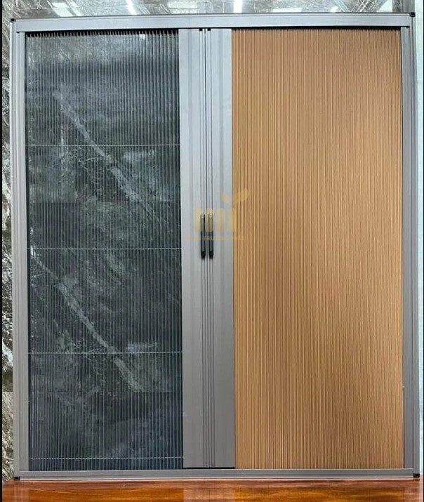 Cửa Lưới Xếp Ray Kết Hợp Màn Rèm Tổ Ong&nbsp;
